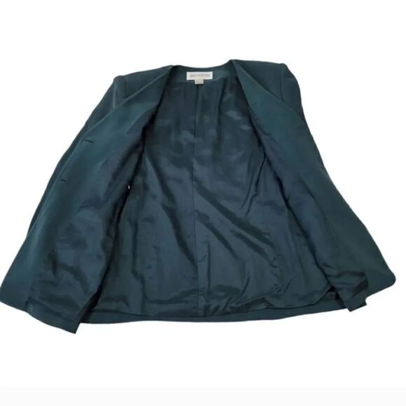 NEW Vintage Y2K 3 PC Jones New York Monochrome 100% Silk Skirt Suit Niagara Teal - Picture 12 of 16